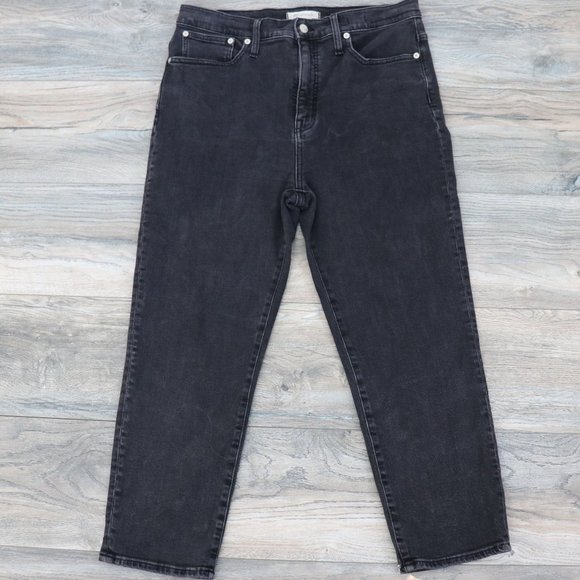 MADEWELL Classic Straight High Rise Denim Jean : Black 31 W Sz 10 - 12 - Picture 13 of 14